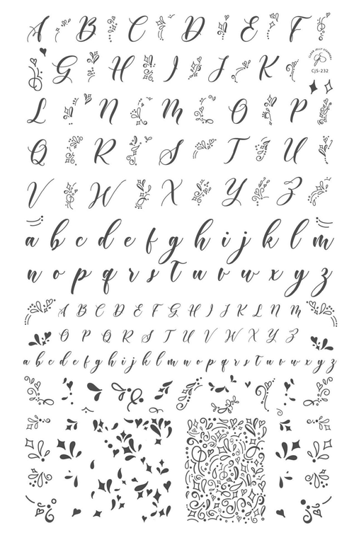 CJS-232 Alphabet Twirly Swirly - Ongles Elaine Lemay