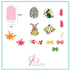 CJS-H-10 Bitty Bunnies n Bloom - Ongles Elaine Lemay