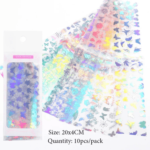 Foil holo papillon - Ongles Elaine Lemay