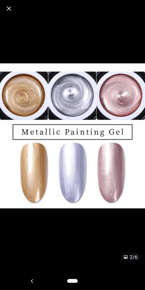 Gel paint métalliques-stamping Or - Ongles Elaine Lemay