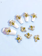 Abeilles 3D pqt 10 jaune et noir - Ongles Elaine Lemay