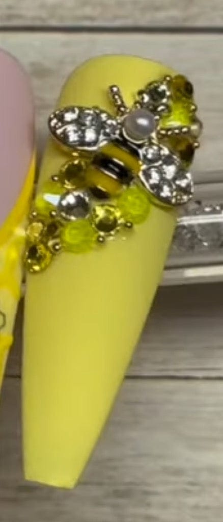 Abeilles 3D pqt 10 jaune et noir - Ongles Elaine Lemay