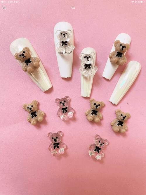 Nounours 3D (paquet de 10) - Ongles Elaine Lemay