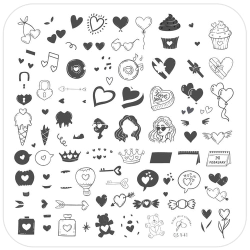 CJS-V-41 Doodle with Love - Ongles Elaine Lemay