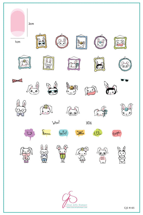 CJS-H-65 Hipsters Bunny - Ongles Elaine Lemay