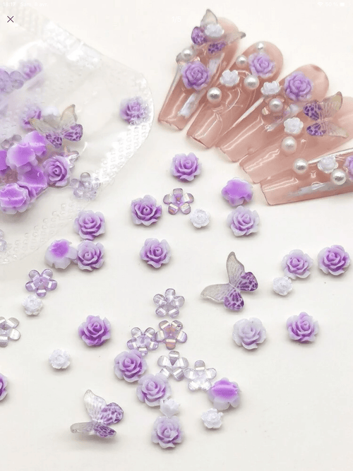 Papillon et fleur 3D - Ongles Elaine Lemay