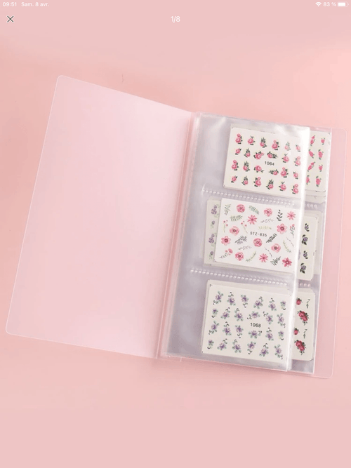 Album de rangement water decals - Ongles Elaine Lemay