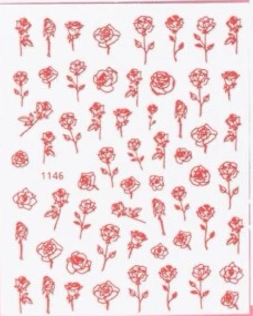Collant roses rouge - Ongles Elaine Lemay