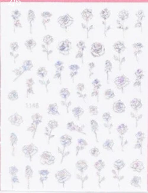 Collant roses argent Holo - Ongles Elaine Lemay