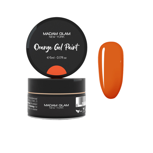 Gel paint orange - Ongles Elaine Lemay