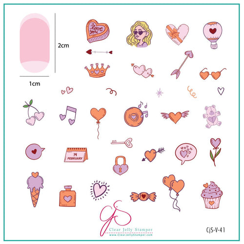 CJS-V-41 Doodle with Love - Ongles Elaine Lemay