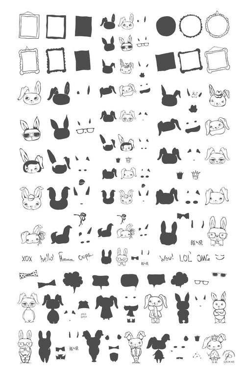 CJS-H-65 Hipsters Bunny - Ongles Elaine Lemay