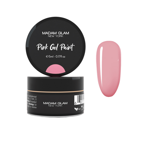 Gel paint rose - Ongles Elaine Lemay