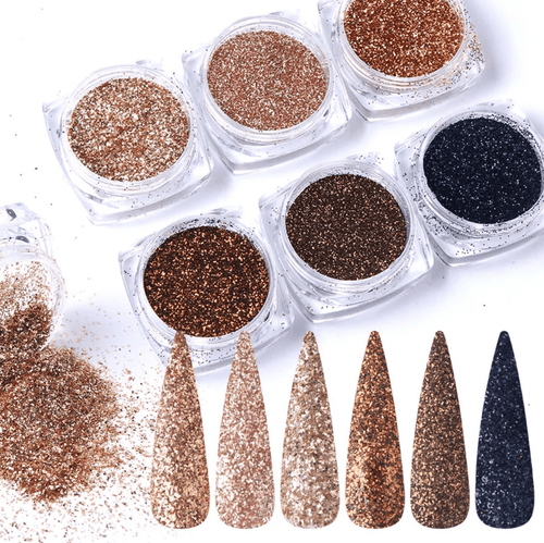 Kit 6 couleurs effet sucre - Ongles Elaine Lemay