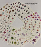 mix Aléatoire water decals paquets de 12 - Ongles Elaine Lemay