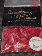 Paillettes Collection L'holographique Rouge - Ongles Elaine Lemay