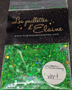 Paillettes Collection L'holographique Vert - Ongles Elaine Lemay