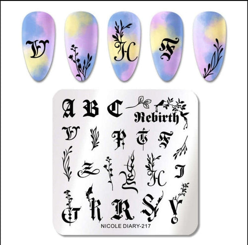 Plaque de stamping petite ND-217 - Ongles Elaine Lemay