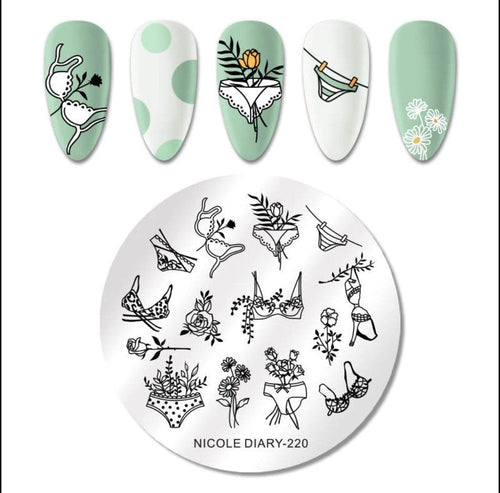 Plaque de stamping petite ND-220 - Ongles Elaine Lemay