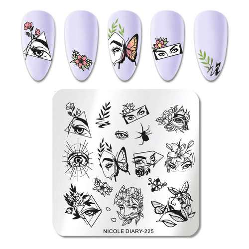 Plaque de stamping petite ND-225 - Ongles Elaine Lemay