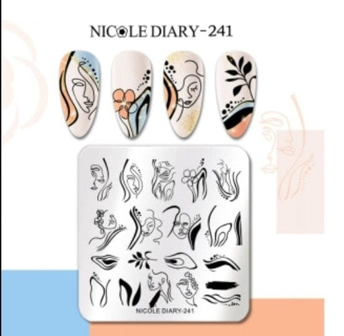 Plaque de stamping petite ND-241 - Ongles Elaine Lemay