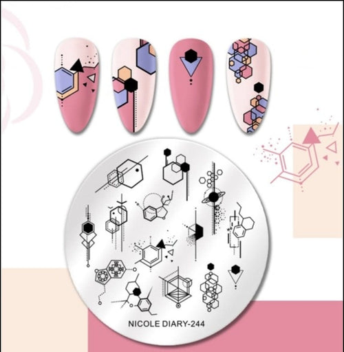 Plaque de stamping petite ND-244 - Ongles Elaine Lemay
