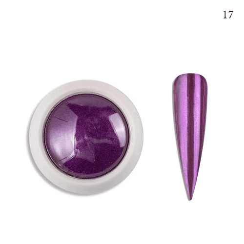 Poudre miroir chrome 17 - Ongles Elaine Lemay