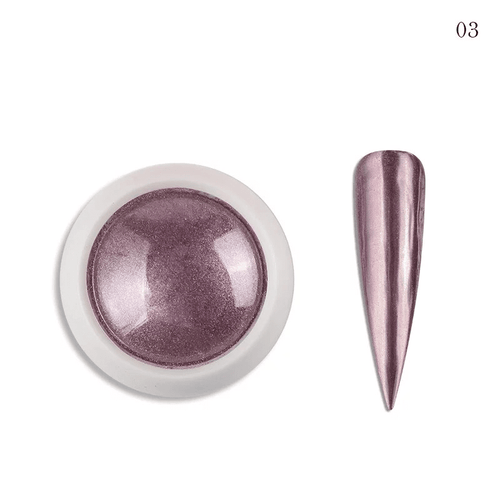 Poudre miroir chrome 3 - Ongles Elaine Lemay