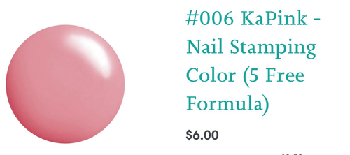 006 Ka Pink vernis à stamping - Ongles Elaine Lemay