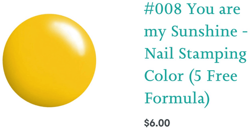 008 You are my Sunshine vernis à stamping - Ongles Elaine Lemay