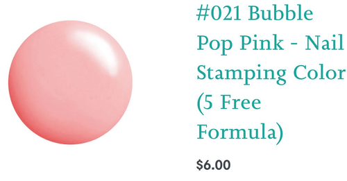 021 Bubble Pop Pink vernis à stamping - Ongles Elaine Lemay