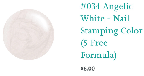 034 Angelic White vernis à stamping - Ongles Elaine Lemay