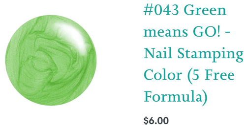043 Green means GO! vernis à stamping - Ongles Elaine Lemay