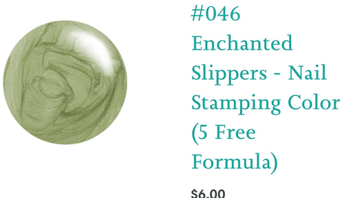 046 Enchanted Slippers vernis à stamping - Ongles Elaine Lemay