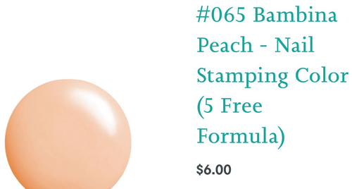 065 Bambina Peach vernis à stamping - Ongles Elaine Lemay