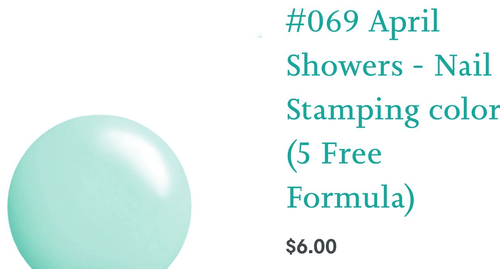 069 April Showers vernis à stamping - Ongles Elaine Lemay