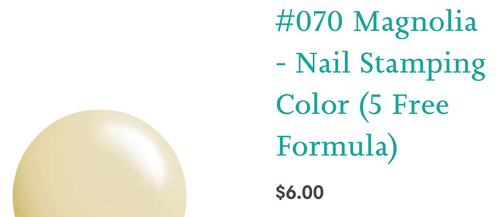 070 Magnolia vernis à stamping - Ongles Elaine Lemay