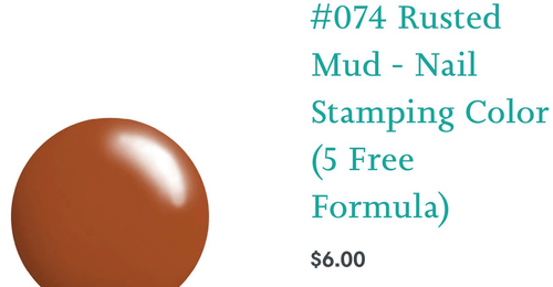 074 Rusted Mud vernis à stamping - Ongles Elaine Lemay