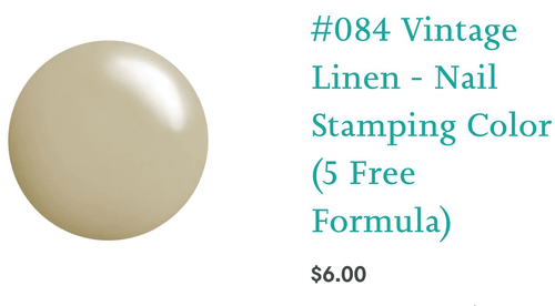 084 Vintage Linen vernis à stamping - Ongles Elaine Lemay