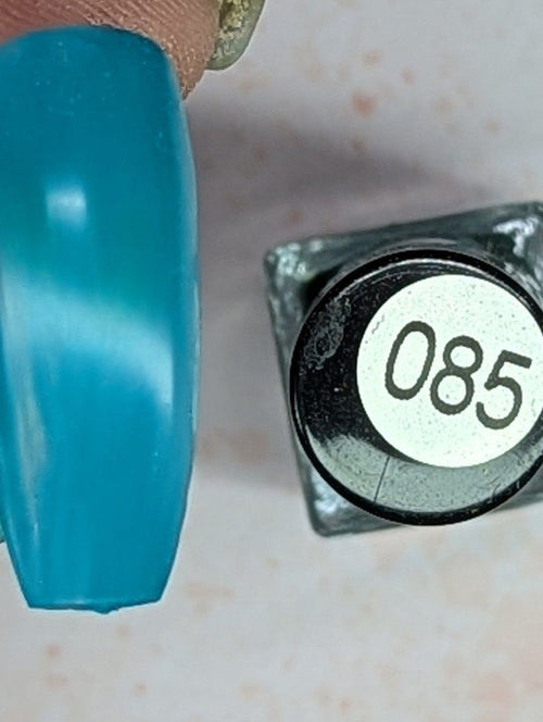 085 Teal me off the ceiling vernis à stamping - Ongles Elaine Lemay
