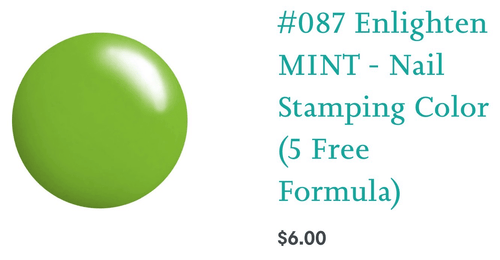 087 Enlighten mint vernis à stamping - Ongles Elaine Lemay