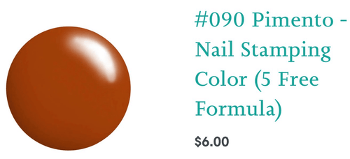 090 Pimento vernis à stamping - Ongles Elaine Lemay
