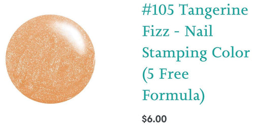 105 Tangerine Fizz vernis à stamping - Ongles Elaine Lemay