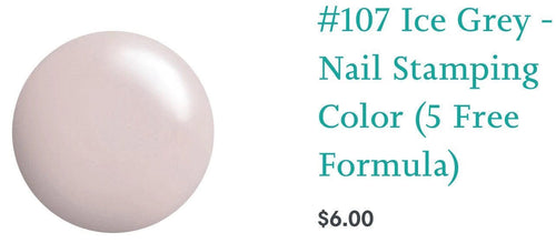 107 Ice Grey vernis à stamping - Ongles Elaine Lemay