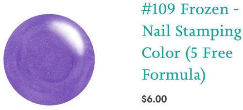 109 Frozen vernis à stamping - Ongles Elaine Lemay