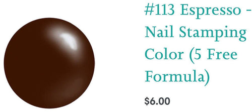 113 Espresso vernis à stamping - Ongles Elaine Lemay