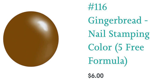 116 Gingerbread vernis à stamping - Ongles Elaine Lemay