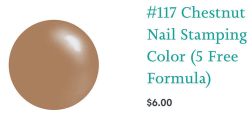 117 Chestnut vernis à stamping - Ongles Elaine Lemay