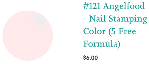 121 Angelfood vernis à stamping - Ongles Elaine Lemay