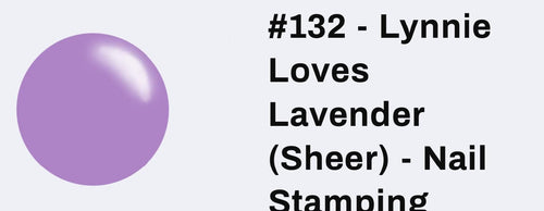132 Lynnie loves Lavender (sheer) vernis à stamping - Ongles Elaine Lemay